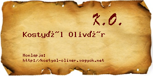 Kostyál Olivér névjegykártya