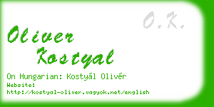 oliver kostyal business card